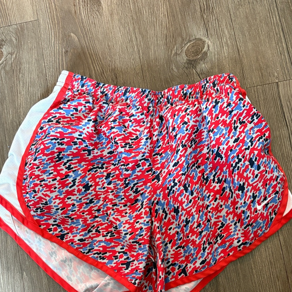 Nike Red and Blue Women's Athletic Shorts